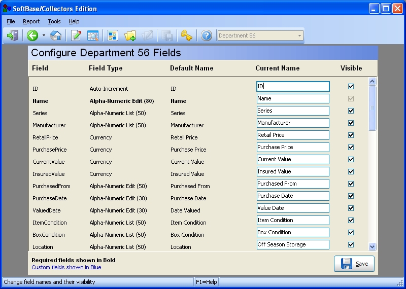 Field Configuration